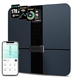 Etekcity Körperfettwaage mit Großem Display, Waage mit Körperfett und Muskelmasse, präzise Personenwaage mit Herzfrequenz, unbegrenzte Benutzerprofile in der App, Wifi&Bluetooth, USB-Aufladung