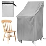 Schutzhülle Stapelstühle - Gartenstuhl Abdeckung, Schutzhülles für Gartenstühle, Schutzhülle Gartenmöbel, Abdeckhauben für Stühle, Abdeckhaube Gartenmöbel für Gartensessel Balkonstühle (85x65x114cm)