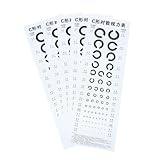 VALICLUD 5 Blätter Standard C Typ Sehtafel Wand Sehtesttafel PVC Material Logarithmische Augentesttafel Für Familie Schule Klinik Präzise Visuelle Prüfung