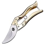 Gartenschere Golden Garden Gartenschere - Klingen aus Stahl mit hohem Kohlenstoffgehalt, mit Feder, arbeitssparendes Design, Arretierung, Mehrzweck,