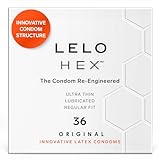 LELO HEX Original Ultradünne Kondome mit Größerer Stärke, Kondome für Männer, 54 mm im Durchmesser (36-Packung)