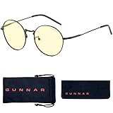 Gunnar Gaming- und Computerbrille - Ellipse, Onyx Rahmen, Amber Linsen - Blaulichtfilter Brille, Premium Blaufilter, UV-Schutz,