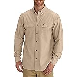 Carhartt Fort leichtes Chambray-Hemd S202, mit Knopfleiste, lockere Passform, langärmelig, X-Large, Dark Tan Chambray, 1