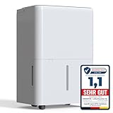 Newentor 12L Luftentfeuchter Elektrisch Keller 35dB, Entfeuchter Elektrisch Keller mit Ablaufschlauch 1m, Raumentfeuchter Elektrisch 25m²/122m³, 10 J. Gar., Filter, Timer