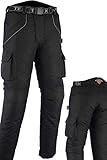 Texpeed Motorradhose mit protektoren herren - Textil Wasserdicht Motorroller Motorrad Bikerin Mit CE Schutz rüstung (EN 1621-1) - Schwarz - (L Taille/Regülar Bein)