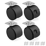 RAVN HAMAN 4er Set Möbelrollen 50 mm - Lenkrollen mit Bremse bis 30 kg pro Rad - Schwenkrollen für Innenmöbel - Transportrollen mit geringem Rollwiderstand