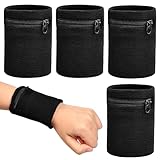 Sport Handgelenk Tasche,4 PCS Sport Handgelenk Brieftaschen Mini Wristband Handgelenktasche Armband Geldbörse mit Tasche für Männer & Frauen im Freien Wandern Reisen