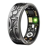 Smart Ring Android IOS Smartringe für Herren Damen Schwarz Smartring Fitness Ring Tracker Schlaftracker Pulsmesser Schrittzähler Fitnessring Herzfrequenz Sport Fitnesstracker