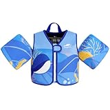 Gogokids Kinder Schwimmweste mit Schwimmärmeln, Kleinkinder Schwimmjacke mit Armbändern Jung Mädchen Schwimmhilfe Auftrieb für 2-3 Jahre/15-19 KG für Pool, Schwimmunterricht, Schwim und Wasserpark