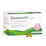Glycowohl® Vitamin B Komplex hochdosiert mit allen 8 B-Vitaminen (B1, B2, B3, B5, B6, B7, B9, B12) + Vitaminoiden Cholin & Inositol - laborgeprüft mit Zertifikat - vegan - 140 Kapseln