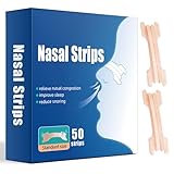 50 Stück Nasenpflaster Schnarchen, Nasenpflaster Besser Atmen, Nasal Strips Lindern Eine Verstopfte Nase Aufgrund Schnupfen, Allergien,Anti Schnarch Nasenstrips für Einfacheres Atmen Bei Schlaf