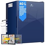 KESSER® Mini Kühlschrank 40L mit Glasfront Minibar ideal für Camping, Büro, Schlafzimmer, Hotel, Küche kleiner Kühlschrank komplett lautlos, wechselbarer Türanschlag, Innenbeleuchtung inkl. Glasöffner