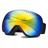 NENKI Skibrille, Antibeschlag Skibrille Herren Damen, Skibrille für Brillenträger mit UV400-Schutz, Snowboard Brille für Skihelme