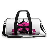 Rosa Totenkopf Sport Duffel Bag Sporttasche Reisetasche Handgepäck Tasche Schwimmtasche Weekender Bag 45x23x23cm
