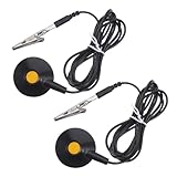 STOBAZA 2 Stück Esd Erdungskabel mit Saugnapf und Krokodilklemme Erdungsdraht für Werkbänke und Elektronische Geräte Stabile Saugnapfhalterung für Dauerhafte Ableitung