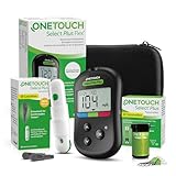 OneTouch Select Plus Flex® Blutzuckermesssystem für Diabetes (Zucker-Krankheit) I 1 Blutzucker-Messgerät (mg/dL) + 40 Teststreifen + 1 Stechhilfe + 40 Lanzetten im Etui (inkl. Batterie)