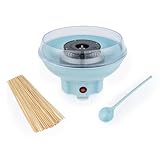 Petra Zuckerwattemaschine für Zuhause - Elektrische Retro-Zuckerwatte-Party-Gadget fur Kindergeburtstag, Enthält 50 x Zuckerwatte Stäbchen & Messlöffel, 400W, BPA-frei, tragbar, Blau