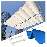 Einziehbares Sonnensegel, wasserdicht, UV-beständig, mit Montageset, für Außenbereich, Pergola, Terrasse, Veranda, Garten