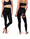 Basic Treasure 2 Paar Thermo Leggings für Damen, Thermo Strumpfhose Damen Schwarz, Blickdichte Strumpfhose Winter (S/M, Schwarz - Leggings)