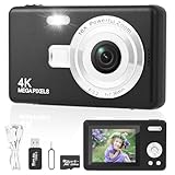 Digitalkamera Fotokamera mit 64GB Karte,Tragbare Fotoapparat mit 2,4' LCD Bildschirm,HD 1080P Fotokamera Kompaktkamera,40MP Fotoapparat,8X Digital Zoom Digital Kamera für Teenager,Anfänger (Schwarz)