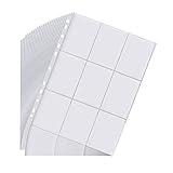Newpop 60 stück Sammelkarten Hüllen Doppelseitiger 1080 pockets, Karten Sleeves Transparent, Leere Sammelmappe Folien 11 Löcher, Sammelkartenzubehör für Spielkarte, Basketball/Fußball Karten