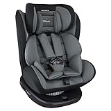 XOMAX 916 Kindersitz drehbar 360° mit ISOFIX und Liegefunktion I mitwachsend I 0-36 kg, 0-12 Jahre, Gruppe 0/1/2/3 I 5-Punkt-Gurt und 3-Punkt-Gurt I Bezug abnehmbar, waschbar I ECE R44/04