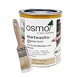 Osmo Hartwachs-Öl Original 3032 0,75 l farblos seidenmatt für innen + Flächenstreicher Pinsel Gratis.