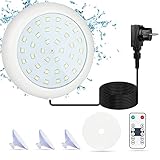 COOLWEST LED Poolbeleuchtung, 10W Weißes Licht Poolbeleuchtung Unterwasser Led mit Magnet für Stahlwandpools Framepools, IP68 Wasserdicht Dimmbar Poolbeleuchtung Unterwasser mit 7 m Kabel, 12V