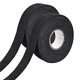 2 Roll Hockey Tape Schwarz, 54 Yards Hockey Stick Tape, Selbstklebendes Eishockey Grip Tape, Saugfähiges Schlägerband für Tennis Squashschläger, Springseil Badmintongriff, Schlägergriff (Schwarz)