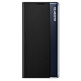 TANYO Smart View Schutzhülle für Samsung Galaxy Note 20 (5G/4G), Prime Schutzhülle mit Klappdeckel mit transparentem Sichtfenster, elegant, Spiegel, Flip Case Cover mit Faltbarer Standfunktion –