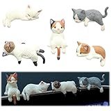 5 Stück Cat figure Car Dashboard Decoration, Süße Mini Katzenfiguren, Katzen Figuren Auto Rückspiegel Dekoration, Cute Car Accessories Interior, Niedlicher Autozubehör für Damen und Herren
