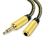 Pkdjfls Kopfhörer-Verlängerungskabel 3.5mm Aux-Verlängerung Nylon geflochtenes Klinkenkabel Stecker auf Buchse für Kopfhörer, Auto, MP3-Player (1M/3Feet)