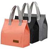 VALICLUD 3 Stk Praktische Lunchtasche aus Aluminiumfolie wiederverwendbare Einkaufstüte Isolierte Mittagstasche für Damen Lunch-Box Lunchpaket Frauen Lunchtasche für Männer Isolierung