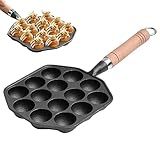 Küchenwerkzeuge, 14 Löcher Takoyaki Pan Nicht-Stick Takoyaki Grill Pfanne mit abnehmbarem Griff Gusseisen Pfanne Takoyaki Maker Ball Pancake Pan für Pfannkuchenkugeln, gebratene Eier