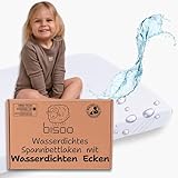 Bisoo Magic Sheet 30x75 - Komplett wasserdichtes Spannbetttuch mit Rundumgummizug 2in1: Jersey-Baumwolle Spannbettlaken & Matratzenauflage - Neugeborene Kinderwagen Matratzenbezug, Öko-Tex Weiß 75x30