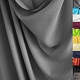 TOLKO grauer Verdunklungsstoff Meterware lichtundurchlässig | edler Vorhangstoff für Verdunklungsvorhänge Gardinen Sonnenschutz Lichtschutz Sichtschutz Verdunkelung blickdicht Stoffe zum Nähen