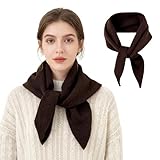 KASESSS Dunkelbraun Dreieckstuch Damen, Schal Damen Dreieck Wollmischung Leichter Schal Warmer, Weicher Strick Dreieckstuch Elegant Geschenke Für Modisch Vielseitig Im Alltag