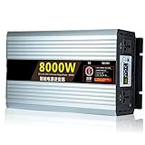 DC 12V 24 V 48 V 60 V 72V bis AC 220V Pure Sinus Wellenwechselrichter 8000W Peak Power Car Power Spannungskonverter mit intelligentem Digital Display -Bildschirm für Auto Caravan,8000W-24V