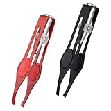 LED-Pinzette, Leucht-Pinzette, Make-up Edelstahl, Augenbrauen-Pinzette Damen, Präzisions-Augenbrauen-Tool Wimpernzange - 2 Stück
