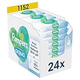 Pampers Baby Feuchttücher Harmonie, Aqua, 1152 Tücher (24 x 48), sanfter Hautschutz für zarte Haut mit 99% Wasser