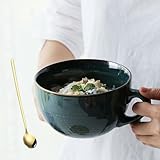 hengshukeji 700 ml große Kaffeetasse, Keramik-Kaffeetasse, Teetassen für Büro und Zuhause, Geburtstagsgeschenk, spülmaschinen- und mikrowellenfest (Dunkelgrün)