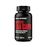 Body Attack COMPLETE EAA CAPS - 120 Kapseln - vegan - Hochdosierte EAA Aminosäuren für Muskelaufbau Training, Lysin & Tryptophan, zuckerfrei - Optimale Unterstützung vor & nach dem Workout