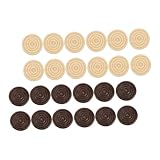 TOBBOMEY 72 Stück Teiliges Holz Schach Dame Spielsteine Robuste Holzmaterialien Runde Form Leicht und Tragbar Geeignet als Ersatz für Klassische Brettspiele für Familie