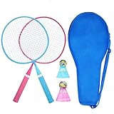 KH Federball Set Badminton Schläger Set 2-4 Spieler für Erwachsene Kinder, leicht und stabil, Schläger, Federbälle und Tragetasche im Lieferumfang