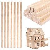 20 Stück Holzleisten Quadratisch 1,2 x 1,2 x 30 cm, Holzklötzchen zum Basteln, Bastelholz Eckig,Holzstäbe Natur Kiefer, Holzstreifen Unbehandelter, Vierkantholz für Modellbau, Stütz, Rahmenbau