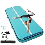 Quashley Aufblasbare Luftgymnastikmatte zum Tumbling, 3 m/4 m/4,9 m/6 m, für Kinder, mit Klettverschluss, flexible Verbindung, aufblasbare Bodenmatte