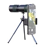 Hochleistungs-Fernglas, Monokular-Teleskop, Fernglas für Erwachsene, 4K 10–300 x 40 mm Super-Telezoom, Low-Light-Monokular mit Smartphone-Halterung und Stativ für Vogelbeobachtung, Camping, T