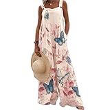 Overall+Damen+Festlich+Hochzeit Lässige Women Frühling Running Lässige Gemütlich Langen Weites Polyester Mit Tasche Jumpsuit Damen Straight Patterned Hohe Taille Classics Khaki