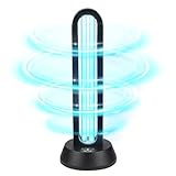 ZKX 38W UVC Keimtötende Lampe Fernbedienung Timer Tischlampe UV-Sterilisator Desinfektion Sterilisator Antibakterielle Rate 99% Töten Entferner Schimmel Grippe Bakterielle Staub Milben Keime（Ozonfrei