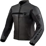 Grip Puppy Rev'it Mile Motorradjacke aus Leder, Urban Street Touring, Schwarz, 50, Schwarz , 50